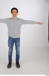 Whole Body Man T poses Asian Casual Slim Standing Street photo references